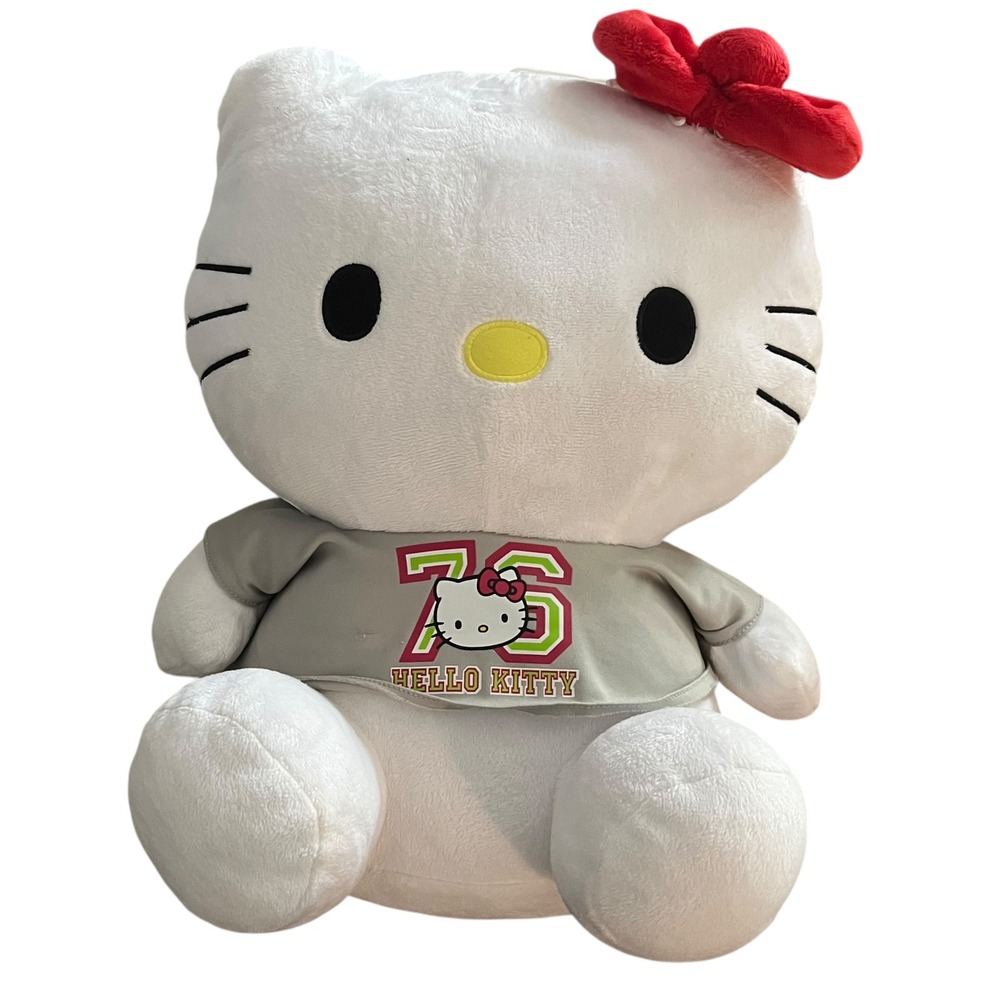 Hello Kitty Plush Gray Shirt Sanrio Stuffed Animal Toy 2011‎ Plush Sanrio N5746